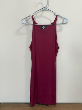 Lulu's Sleeveless Bodycon Dress in Berry Red